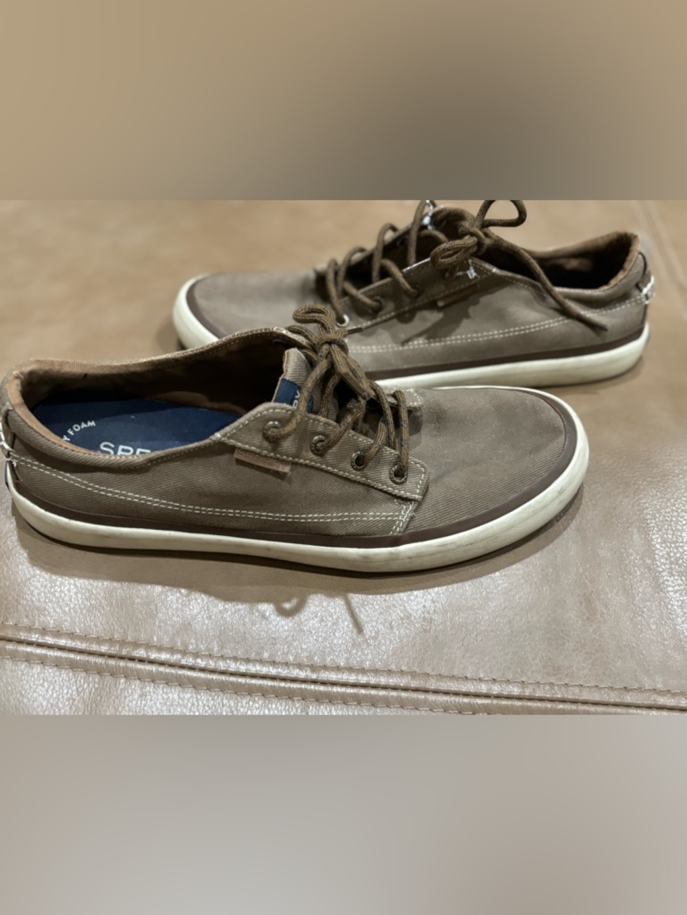 Sperry Brown Canvas Boat Shoe - Picture 5 of 7